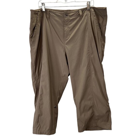 Royal Robbins Pants - Royal Robbins Capri Hiking Pants 20 Standard Fit Cocoa Taupe Tab Adjustable Hem